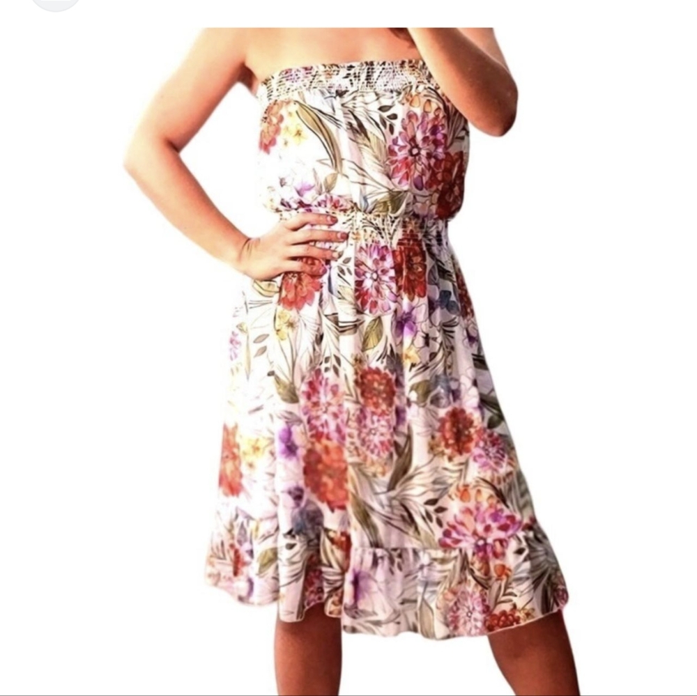 Sleeveless flower 🌺 tropical sun dress